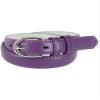 CTM Kid's Leather 1 inch Basic Dress Belt, Medium, Purple view 4
