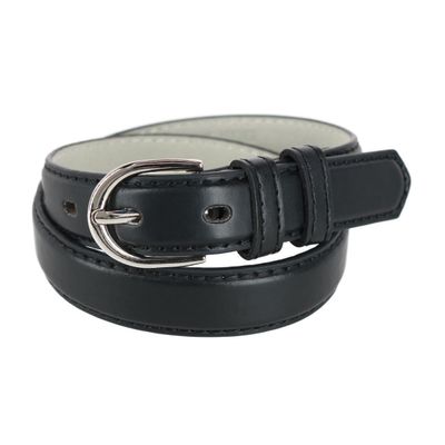 CTM Kid's Leather 1 inch Basic Dress Belt, Large, Black