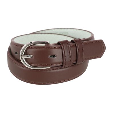 CTM Kid's Leather 1 inch Basic Dress Belt, Medium, Brown