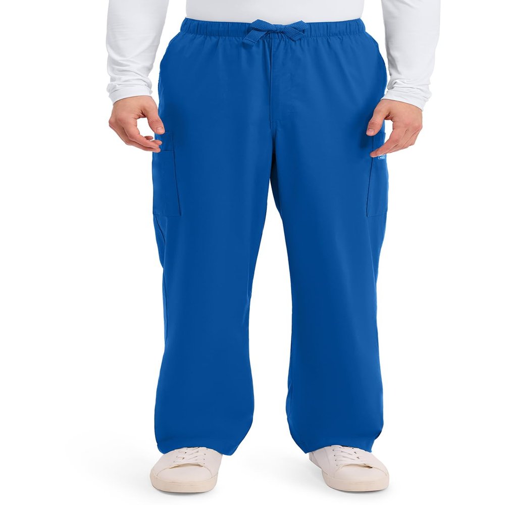 Cherokee Workwear Scrubs Men's Stretch Utility Pant, Royal, X-Large