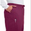 Cherokee Traditional Fit Cargo Scrub Pants for Men with Elastic Waistband 4243, L, Wine view 2