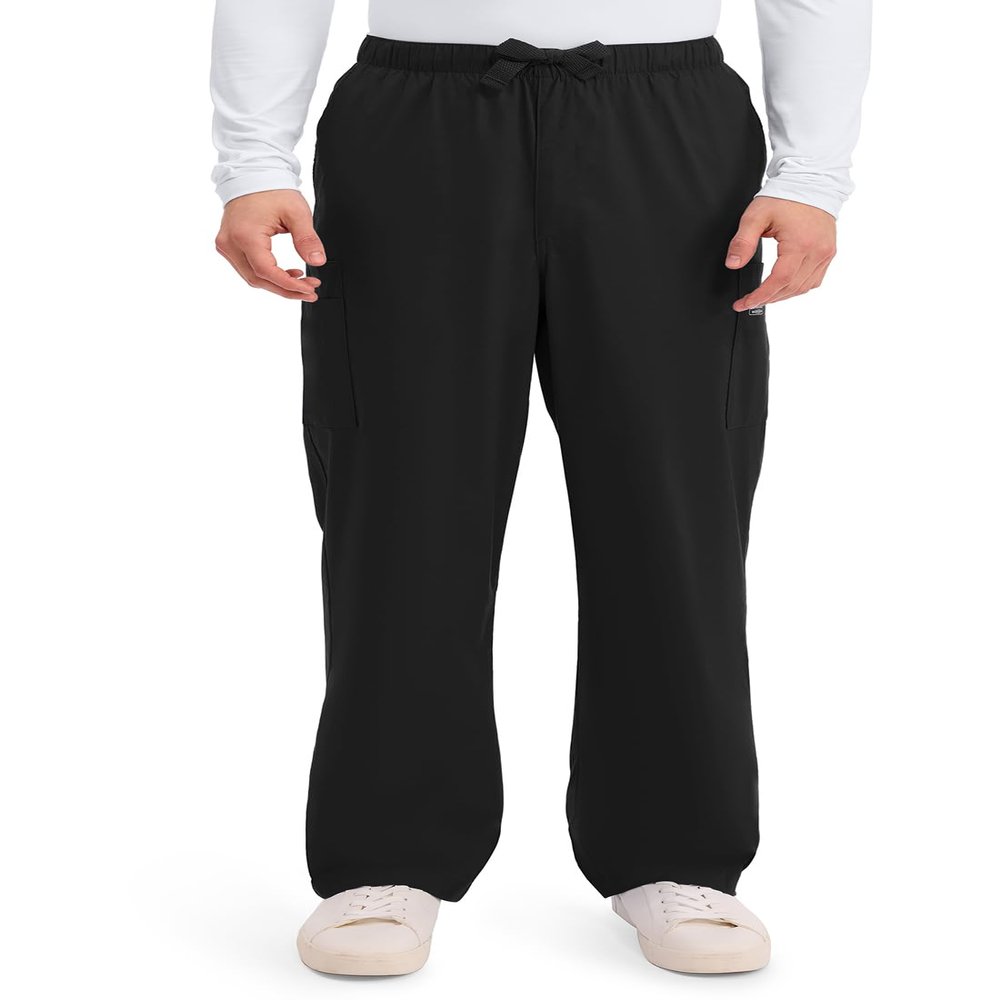 Cherokee Men's Premium Core Stretch Utility Scrub Pant, Black, Medium