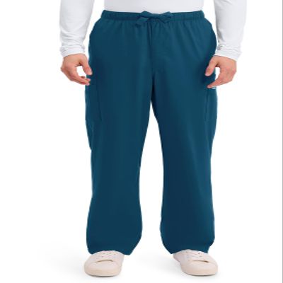 Cherokee Workwear Scrubs Men's Stretch Utility Pant, Caribbean Blue, Medium