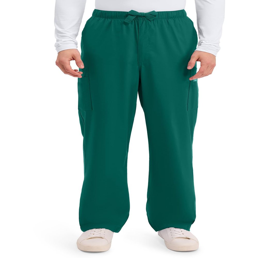 Cherokee Workwear Scrubs Men's Stretch Utility Pant, Hunter, Medium