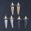 Avalaya 3 Pairs Gold, Silver & Hematite Colour Spike Stud Earring Set - 18mm Width view 2