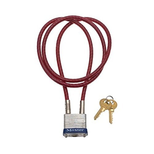 MASTER LOCK 719D - Bicycle Cable Lock W/Red Vinyl Sleeve Cdd