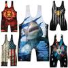 4 Time All American Sublimated Wrestling Singlet  Stitched & Durable Mens Singlet  Singlet for Wrestling, MMA & Powerlifting Wrestling Singlet Youth Boys (Shark, XS 71-90 lbs.) view 2