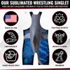 4 Time All American Sublimated Wrestling Singlet  Stitched & Durable Mens Singlet  Singlet for Wrestling, MMA & Powerlifting Wrestling Singlet Youth Boys (Shark, M 121-155 lbs.) view 4