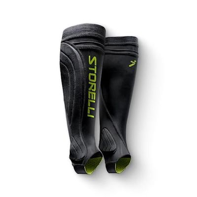 Storelli BodyShield Leg Guards, Premium Compression Shin Guard Sleeves for Soccer Players, Impact Protection, UV-Resistant, Sweat-Wicking, Unisex, 1 Pair, Black, Youth Medium