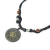 benerini Surfer Cord Necklace with AUM OHM OM Carved Bone Pendant - Fully Adjustable - Black & Brown Cord view 2