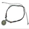 benerini Surfer Cord Necklace with AUM OHM OM Carved Bone Pendant - Fully Adjustable - Black & Brown Cord view 3