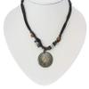 benerini Surfer Cord Necklace with AUM OHM OM Carved Bone Pendant - Fully Adjustable - Black & Brown Cord view 4
