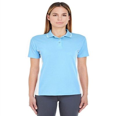 8406L UltraClub Ladies Sport 2-Tone Polo , Columbia Blue/ White , 3X-Large