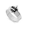 CloseoutWarehouse 925 Sterling Silver Solitaire Fleur De Lis Ring Size 7 view 1