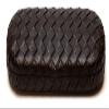 Calabria HC-126 Petite Metal Hard Eyeglasses Case Black Basket Braid Snap Closure Mens Womens Small Designer Glasses Holder view 1