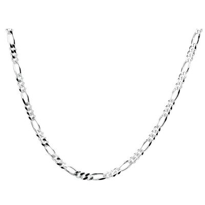 1mm thick solid sterling silver 925 Italian diamond cut FIGARO curb link style chain necklace chocker bracelet anklet - 15, 20, 25, 30, 35, 40, 45, 50, 55, 60, 65, 70, 75, 80, 85, 90, 95, 100cm