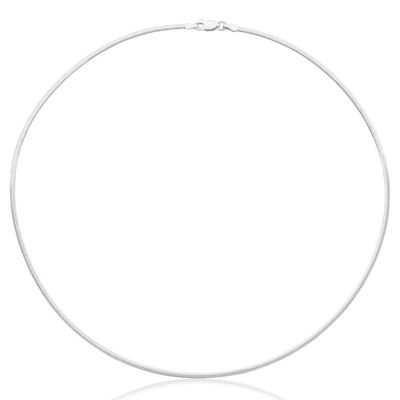 1mm thick solid sterling silver 925 Italian Omega snake link style chain necklace chocker with spring ring clasp jewelry - 12"/30cm, 14"/35cm, 16"/40cm, 18"/45cm, 20"/50cm, 22"/55cm, 24"/60cm