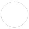 1mm thick solid sterling silver 925 Italian Omega snake link style chain necklace chocker with spring ring clasp jewelry - 12"/30cm, 14"/35cm, 16"/40cm, 18"/45cm, 20"/50cm, 22"/55cm, 24"/60cm view 1