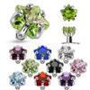 316L Surgical Steel Internally Threaded Prong Set Star Gem Dermal Top 3mm 14g view 1