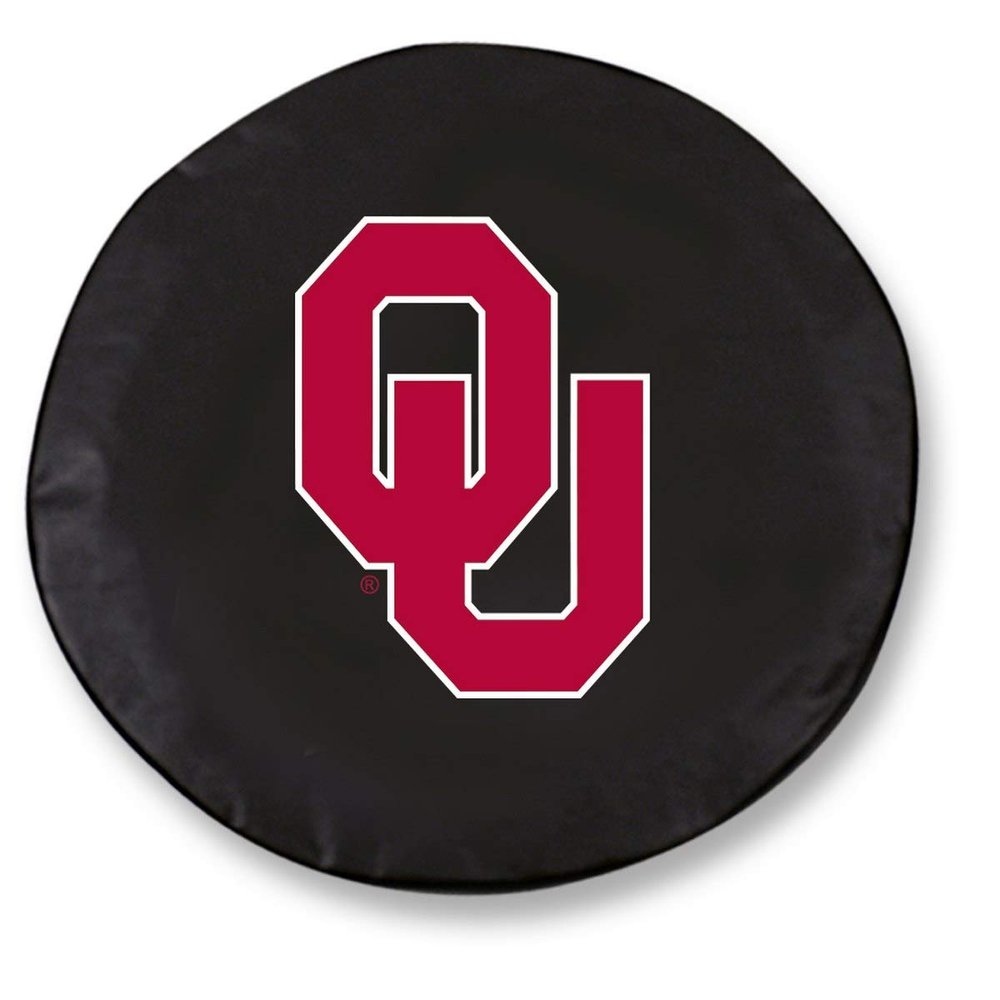 Oklahoma University Tire Cover - Size C - (31.25"x12") on Black Vinyl