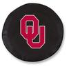 Oklahoma University Tire Cover - Size I - (28"x8") on Black Vinyl view 1