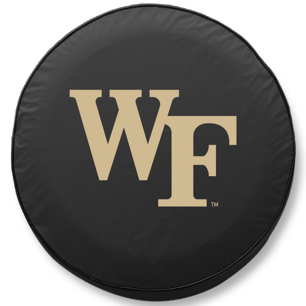 Wake Forest University Tire Cover - Size F - (29"x8") on Black Vinyl