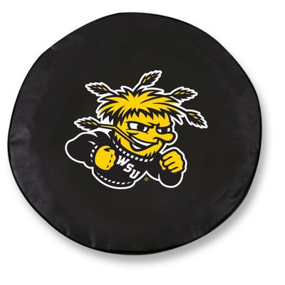 Wichita State University Tire Cover - Size C - (31.25"x12") on Black Vinyl