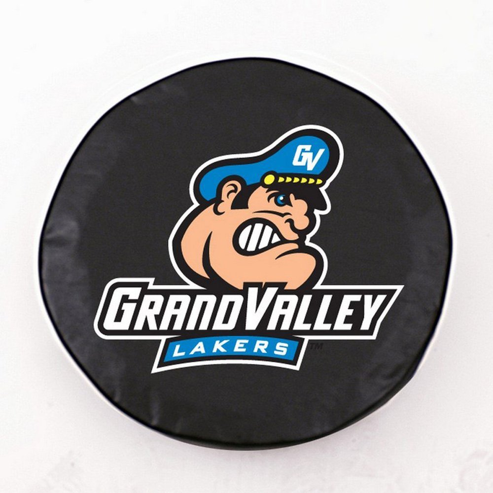 HBS Grand Valley State Tire Cover with Lakers Logo on Black Vinyl Size: A - 34 x 8 Inch