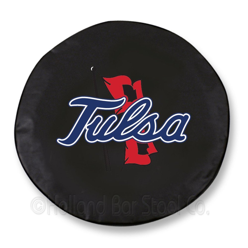 University of Tulsa Tire Cover - Size Z - (33"x12.5") on Black Vinyl