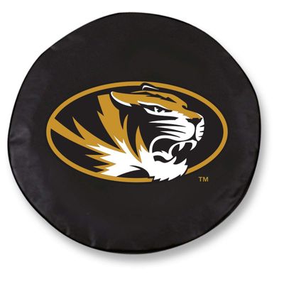 University of Missouri Tire Cover - Size A (34"x8") on Black Vinyl