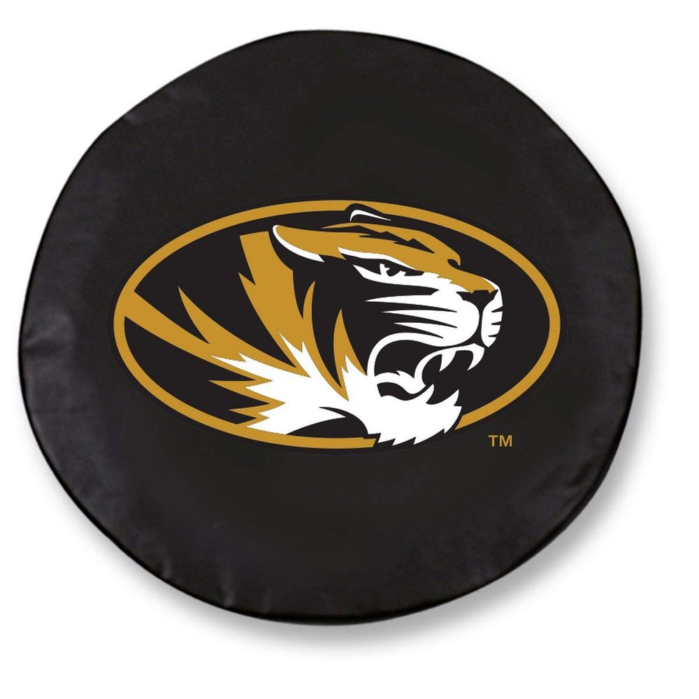 University of Missouri Tire Cover - Size A (34"x8") on Black Vinyl