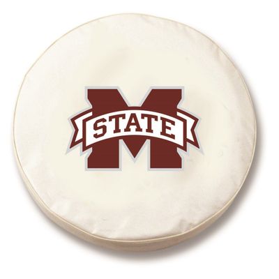 Holland Bar Stool TCJMssStUWT-27 x 8 Mississippi State Tire Cover-White