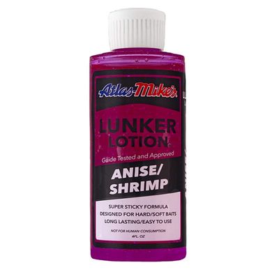 Atlas Mike's Shrimp Lunker Lotion Fish Attractant for Fishing Bait, Red, 4 Ounce