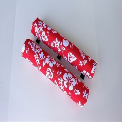 Vitamin Blue 18" Roof Rack Pads Red Floral - Non Logo (Made in U.S.A.) Regular Pads