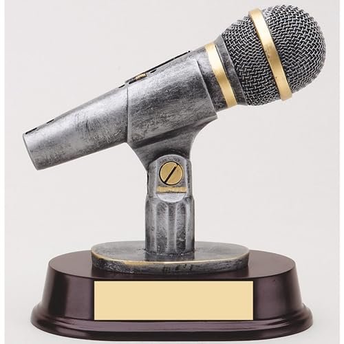 Microphone Trophy with 3 Lines of Custom Text
