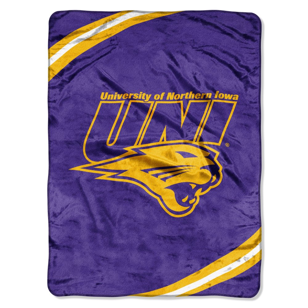Northwest The Company NCAA Northern Iowa Panthers Force Royal Plush Raschel Throw Blanket, 60x80-Inch