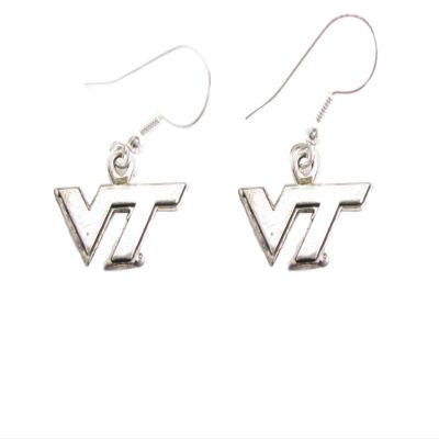 Sports Accessory Store Virginia Tech VTU Silver Fashion French Hook Earrings