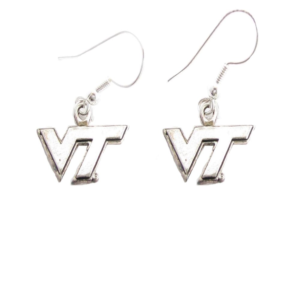 Sports Accessory Store Virginia Tech VTU Silver Fashion French Hook Earrings