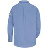 Bulwark Flame Resistant 6 oz Cotton/Nylon Excel FR ComforTouch Regular Uniform Shirt with Straight Back Yoke, Topstitched Cuff, Light Blue, Large view 2