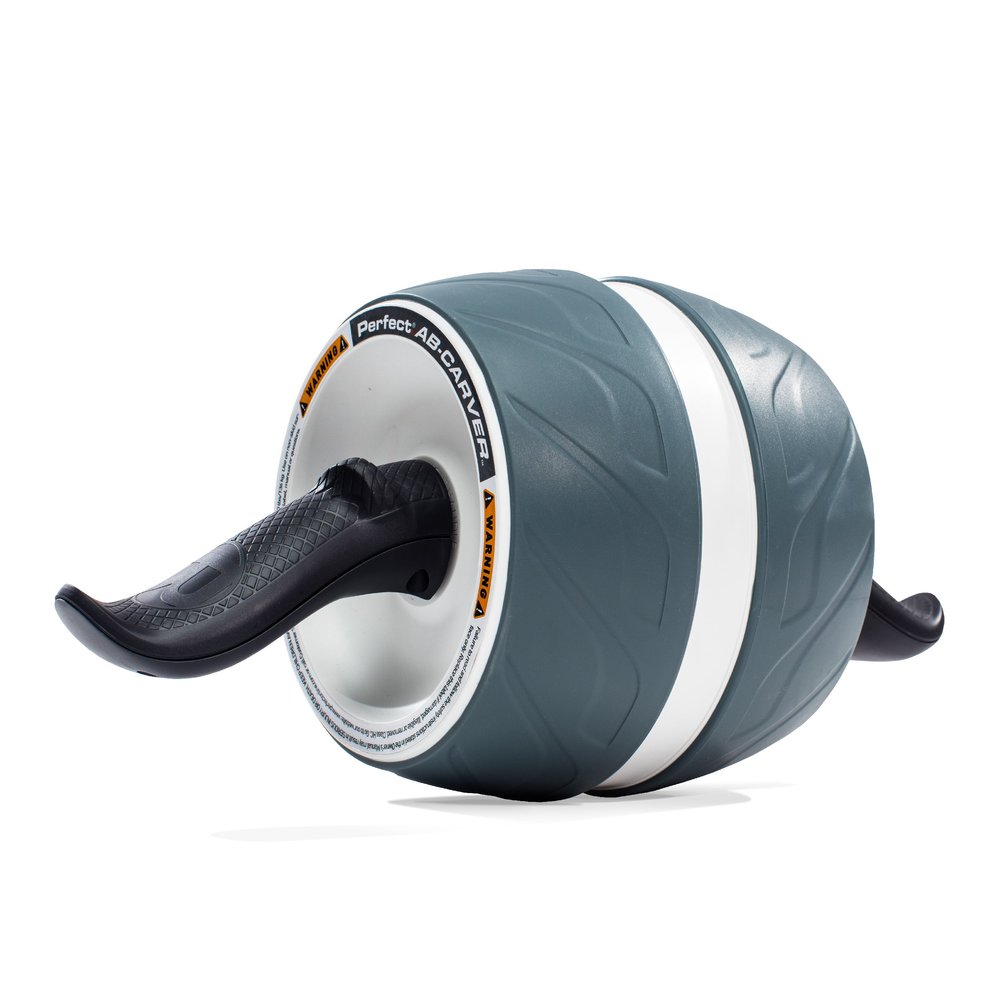 Perfect Fitness Ab Carver Roller for Core Workouts, White and Gray