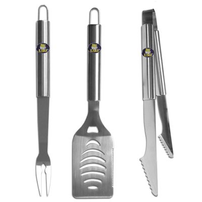 NCAA Siskiyou Sports Fan Shop LSU Tigers Stainless Steel BBQ Set 3 piece Brushed Metal