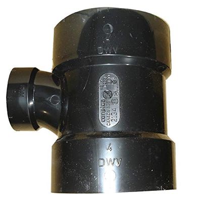 4" Hub x 4" Hub x 2" Hub ABS Tee