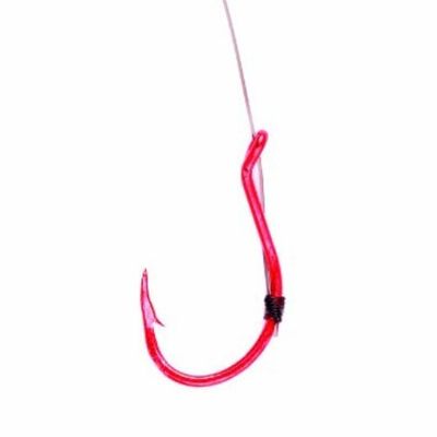 Eagle Claw Lazer Salmon Steelhead Rig Fishing Hook, Red, 12 lb./Size 2/0