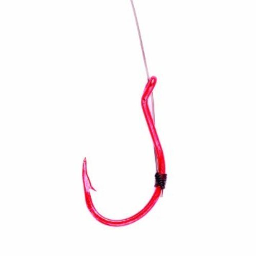 Eagle Claw Lazer Salmon Steelhead Rig Fishing Hook, Red, 12 lb./Size 2/0