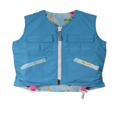 kuvvy: Girls Kid's Utility Vest Turquoise/Cherry L