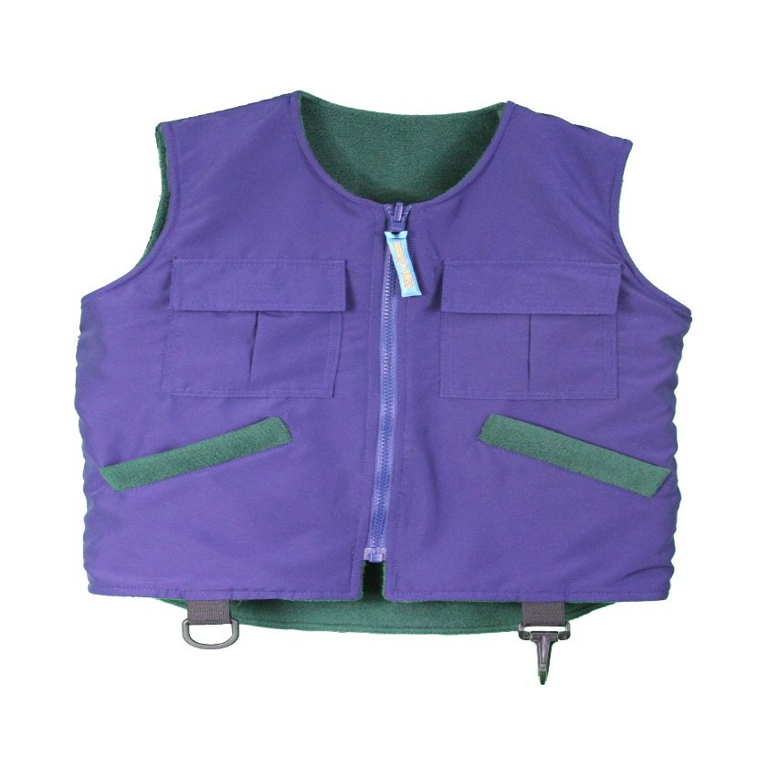 kuvvy: Unisex-Children Kid's Utility Vest Marine/Fleecygreen M