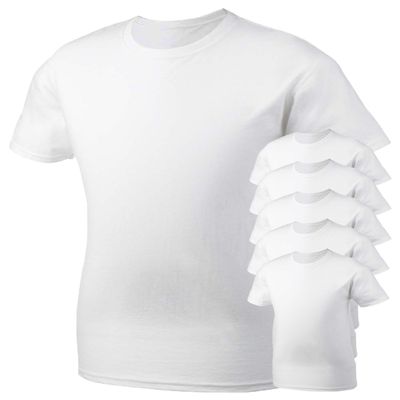 Gildan Men's SoftStyle Fashion Double-Needle T-Shirt, White, XL (Pack of 6)
