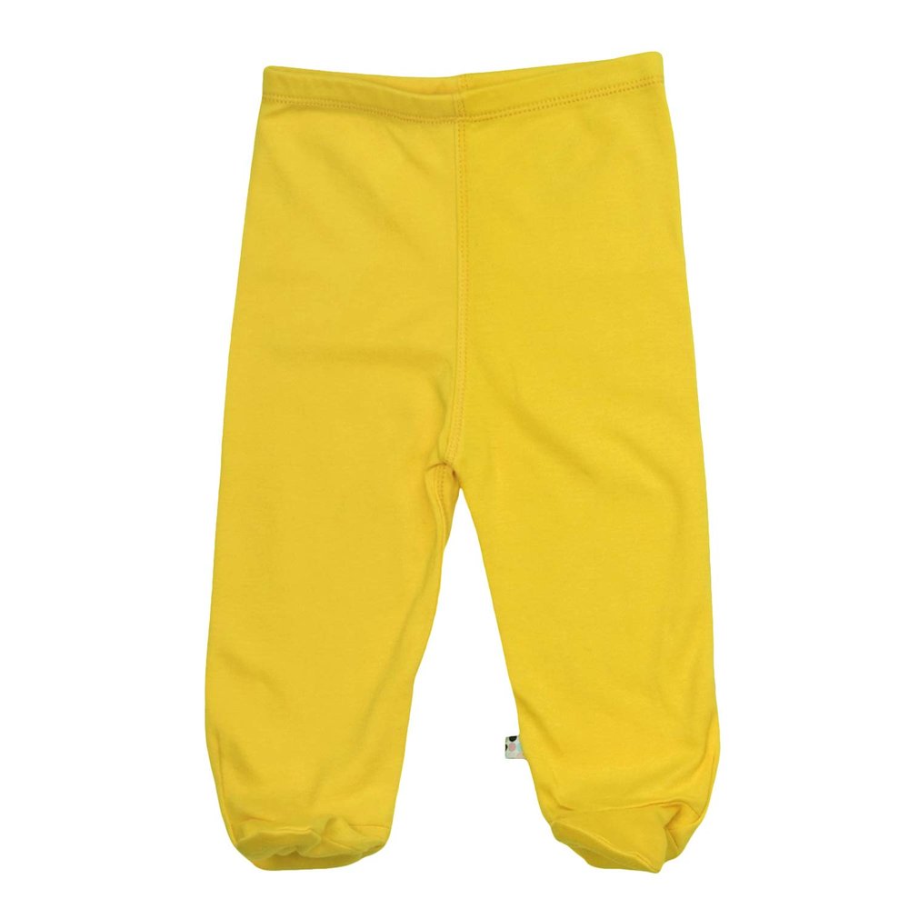 Babysoy Infant Eco Unisex Newborn Baby Footed Pull on Pants with Feet (3-6 Months, Sunshine)