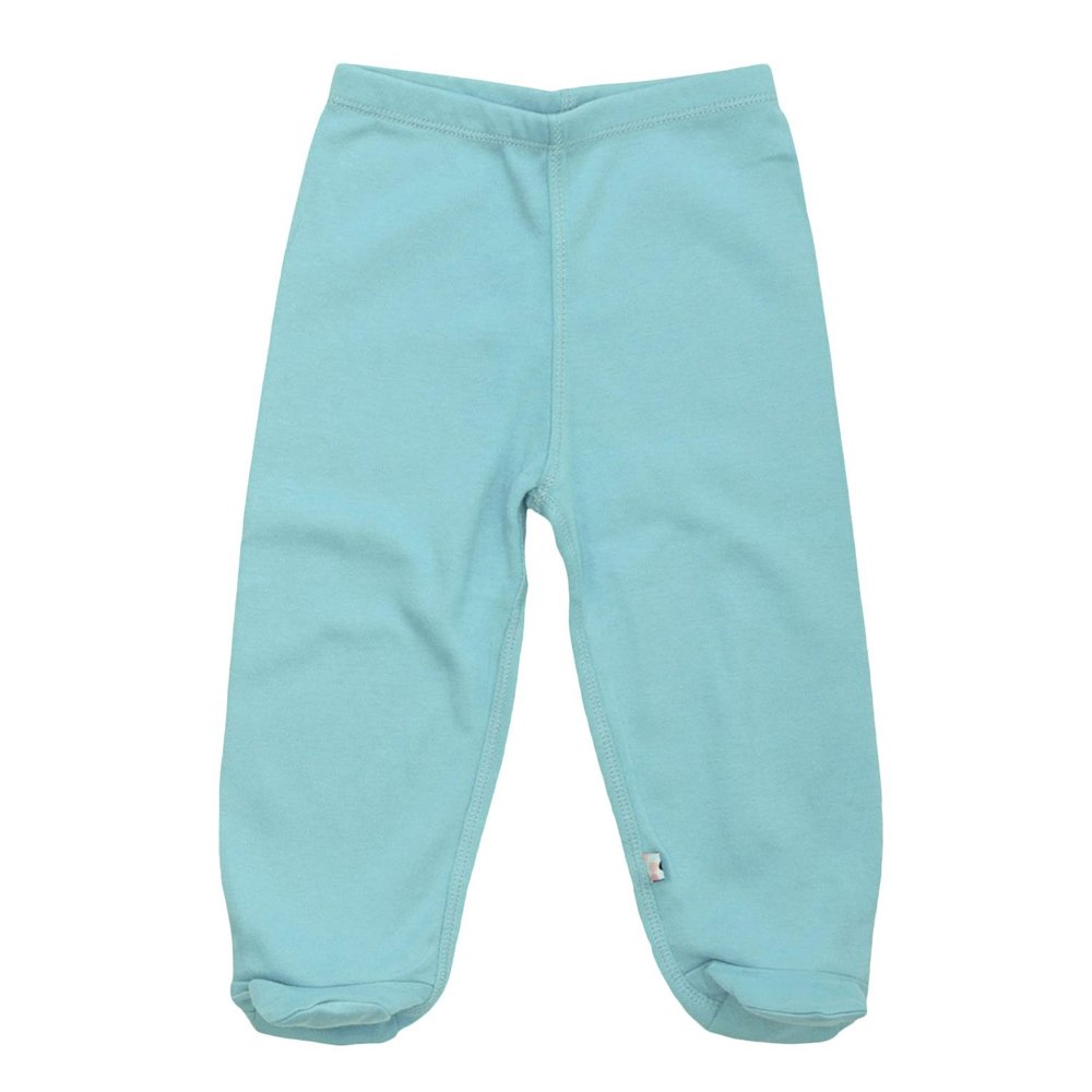 Babysoy Infant Eco Unisex Newborn Baby Footed Pull on Pants with Feet (3-6 Months, Sky)