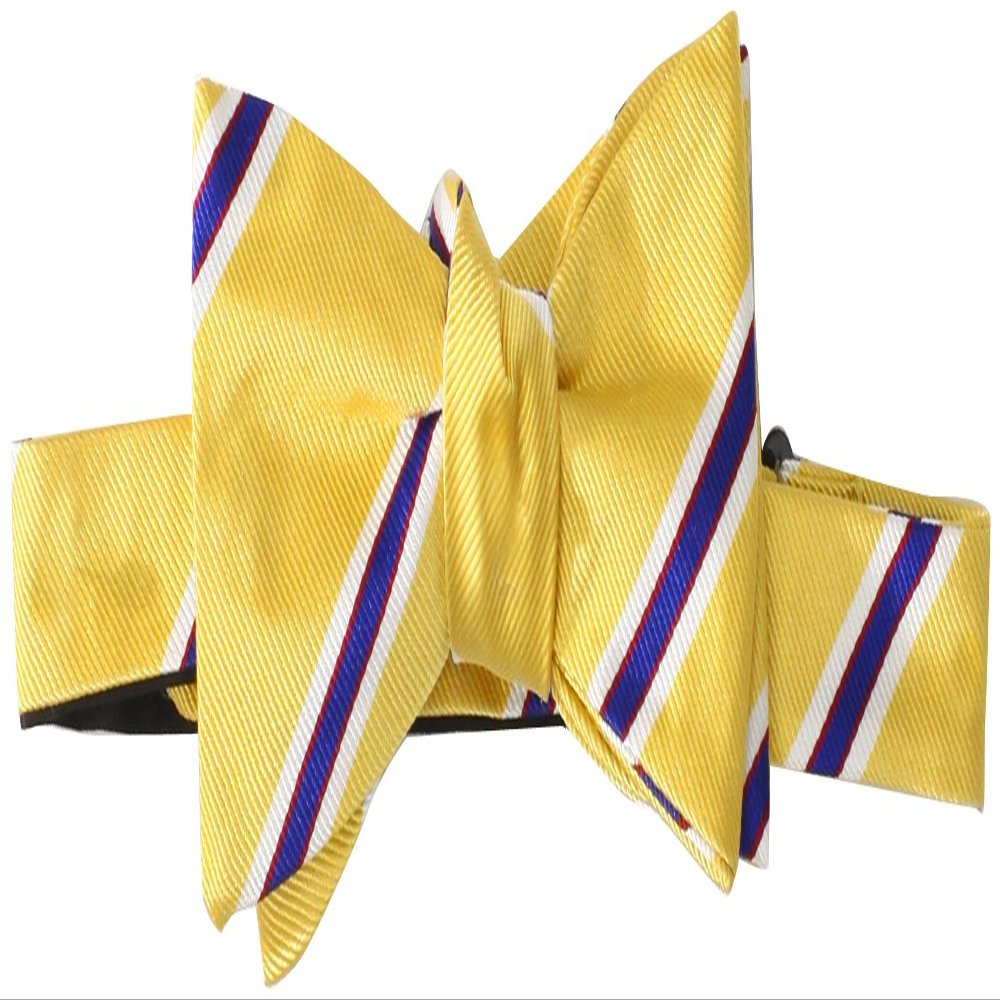 Countess Mara Men's Stewart Stripe Bow Tie, Yellow, One Size